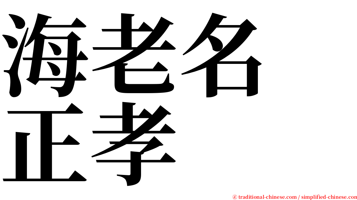 海老名　正孝 serif font